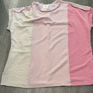 Striped Short Sleeve Women's Top